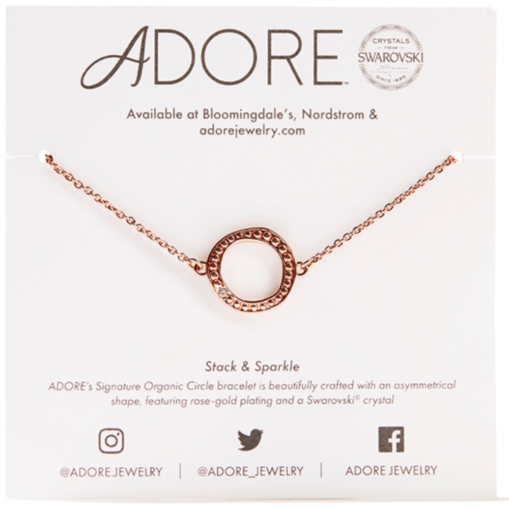 Adore Swarovski Organic Circle Bracelet Rose Gold